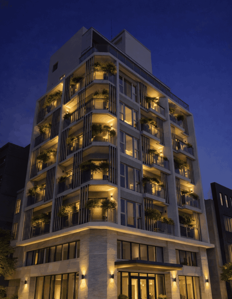 2026 台中新開幕飯店推薦|旭樹・寓所 Hotel Arbol,蟬說首家城市設計旅館完整介紹 8 旭樹外觀夜景